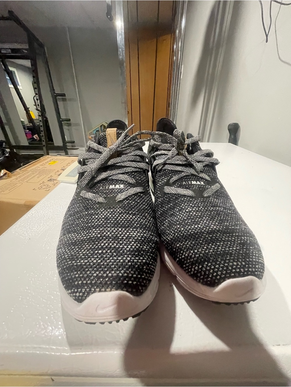 Nike Air Max Knit Sneakers in Black and Gray with White Soles